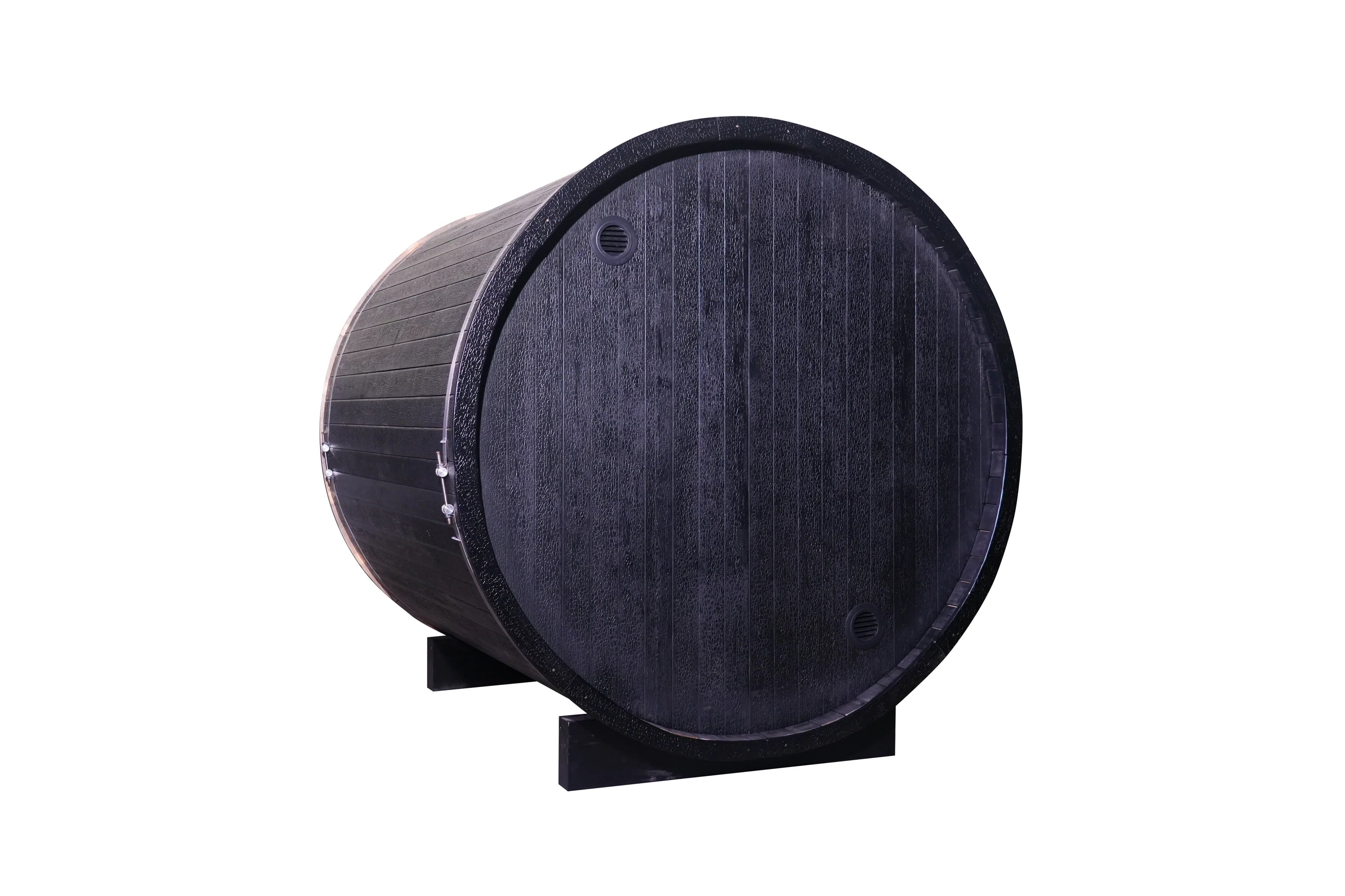 4 Person Black Traditional Barrel Steam Sauna