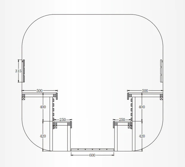 4-person Brown Square Outdoor Sauna