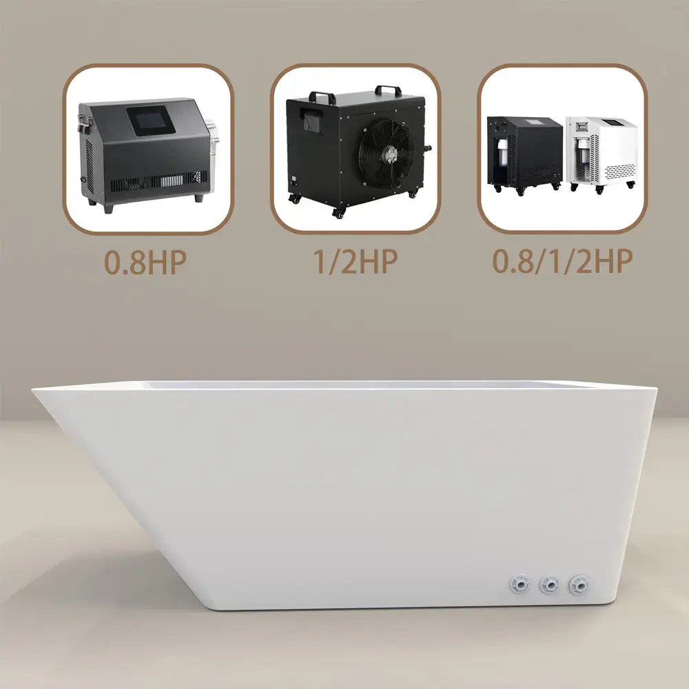 Rectangular Cold Plunge Tub Soaking Bathtub Acrylic Freestanding Ice Bath Tub