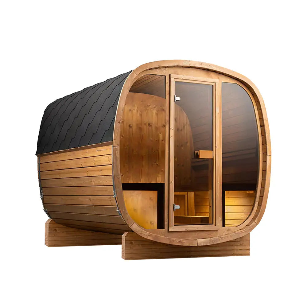 4-person Brown Square Outdoor Sauna