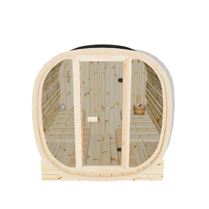 4-person Brown Square Outdoor Sauna