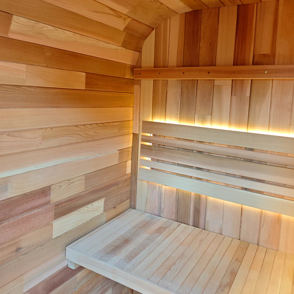 1 -2 Person Outdoor Traditional Steam Sauna,Handcrafted w/Red Cedar Wood