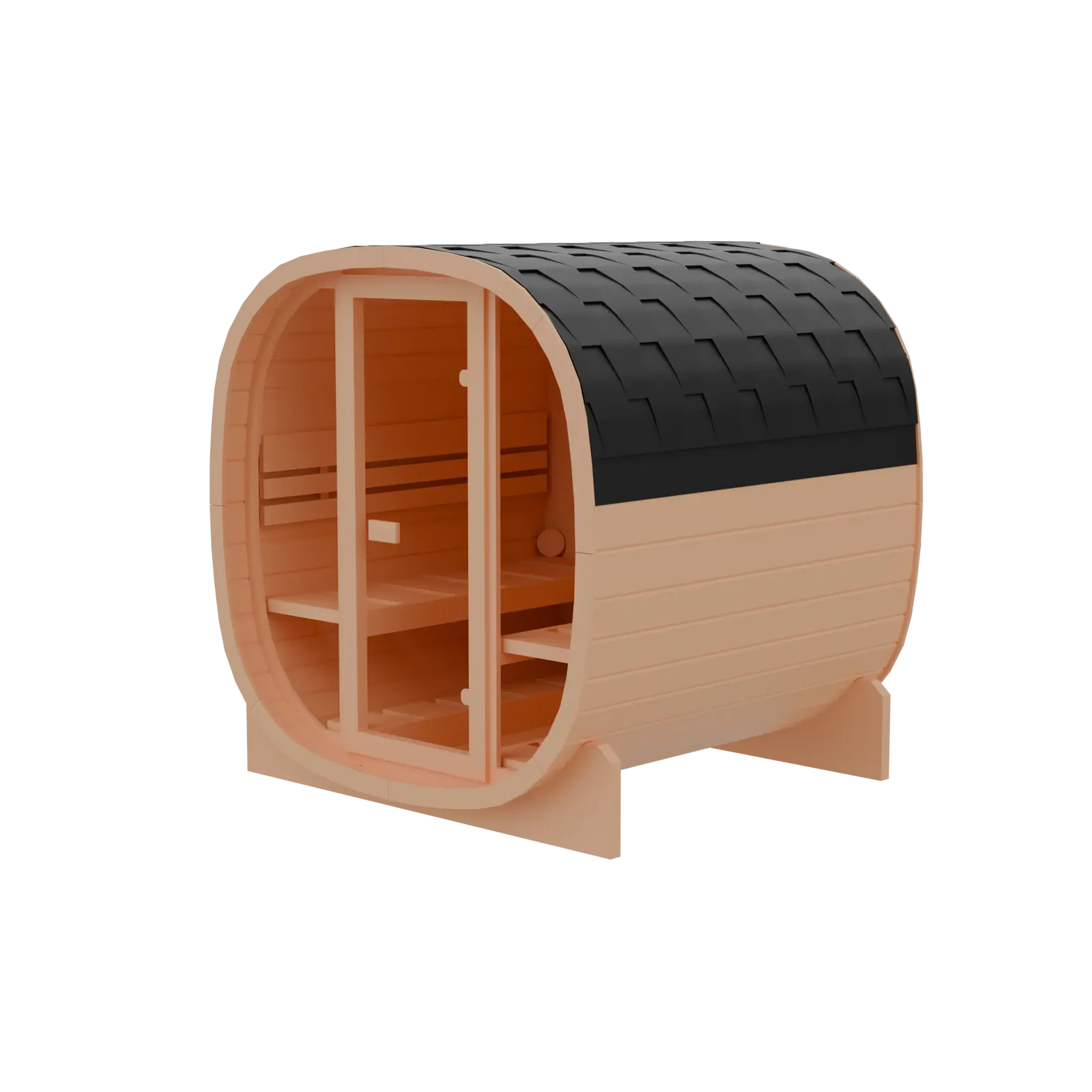 4-person Brown Square Outdoor Sauna