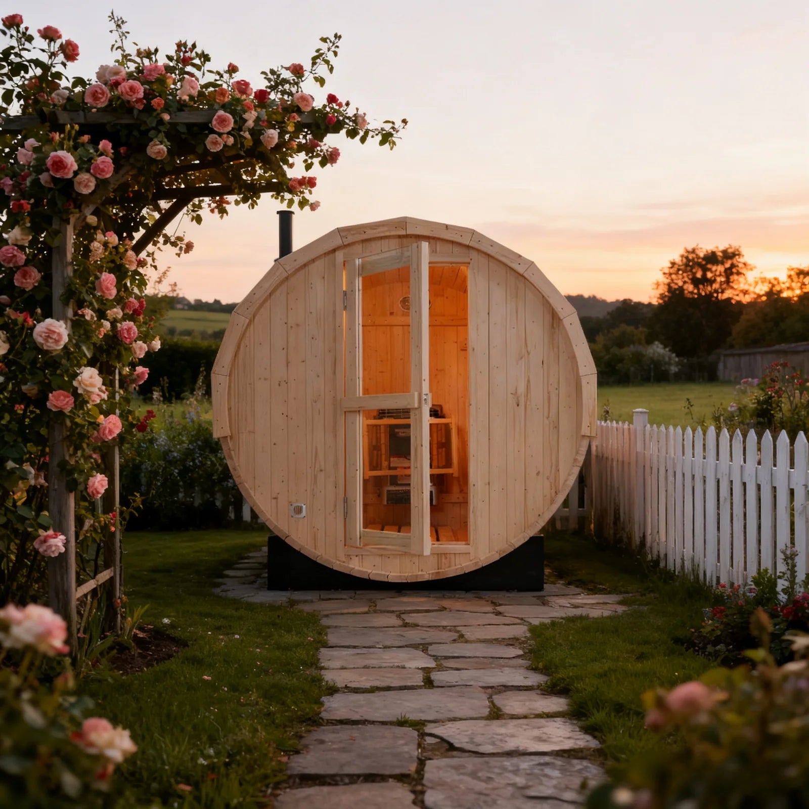 2-4 Person Outdoor Barrel Sauna