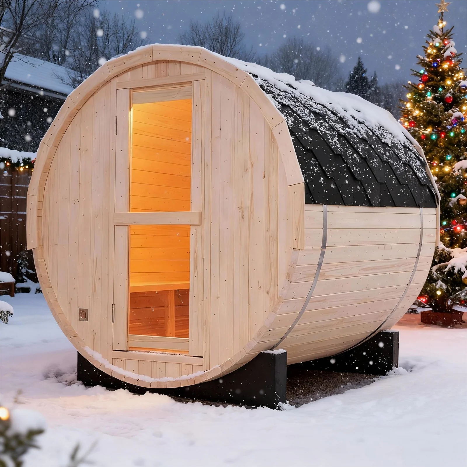2-4 Person Outdoor Barrel Sauna