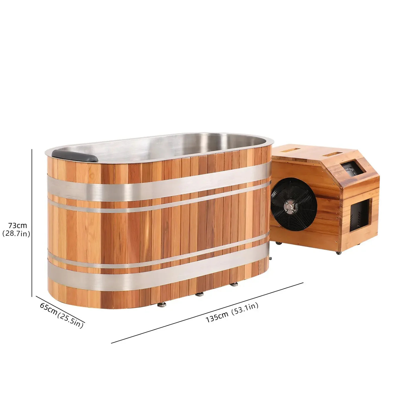 U-Shaped Red Cedar Ice Bath Tub