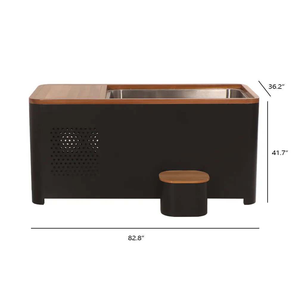 Black Rectangular Ice Tub