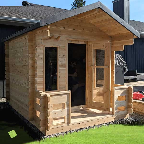 CT Georgian Cabin Sauna Kit with Porch
