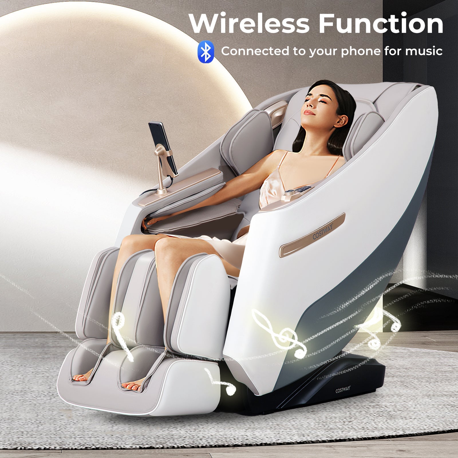 Mega Sale-Costway-2024 Model-Premium 3 Level Zero Gravity Full SL Track, Massage Chair With Heat-JL10029WL