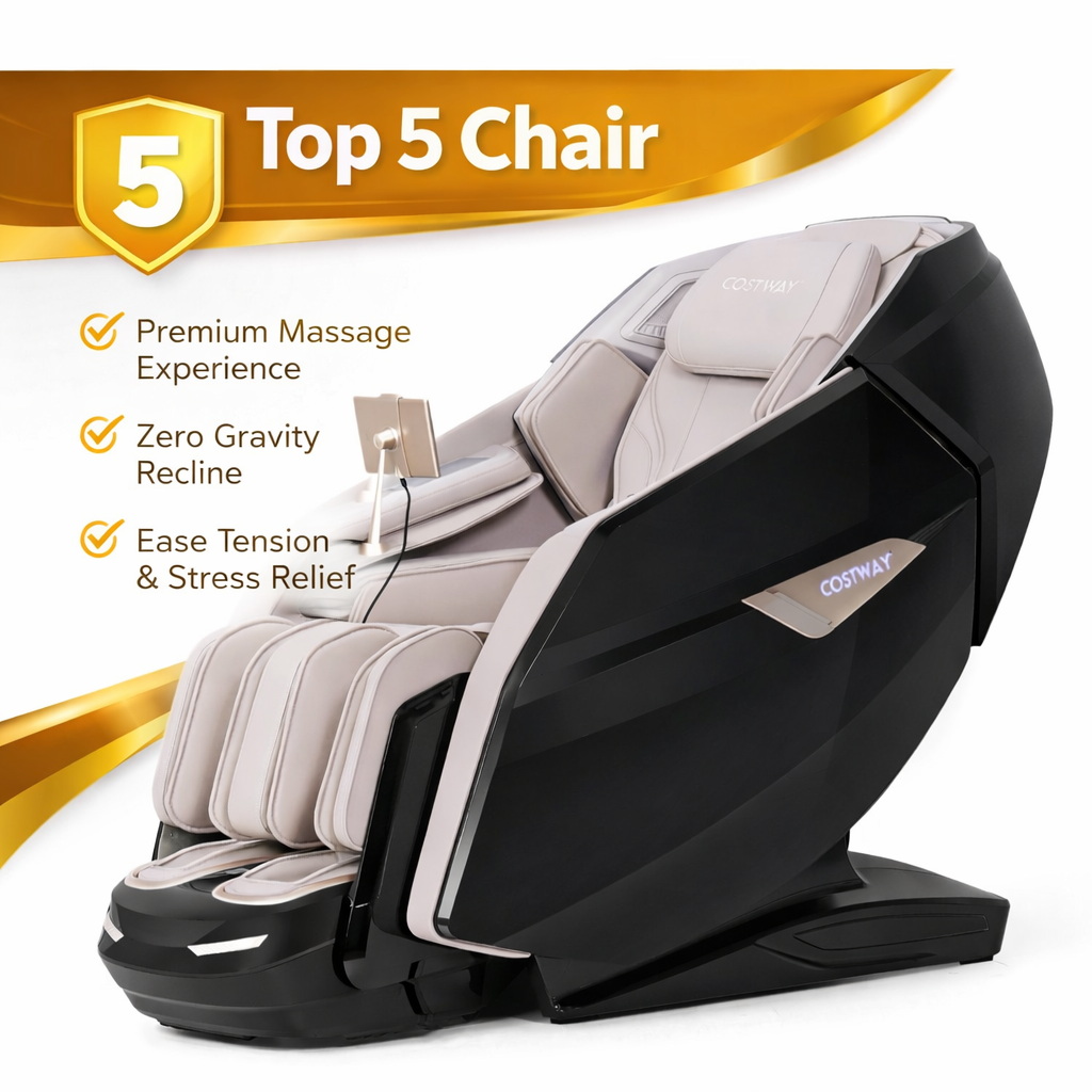 Holiday Sale-2025 Model-Costway- Kenzo-Premium 4D+3D Dual Roller System Hybrid Flex Track Zero Gravity Full Body Massage Chair w/ Heart Rate Monitor,Fragrance Therapy, Waist & Calf Heater, Calves & Foot Rollers, Thai Stretch, Voice Control
