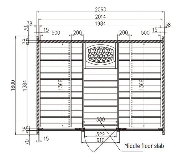 4-person Brown Square Outdoor Sauna
