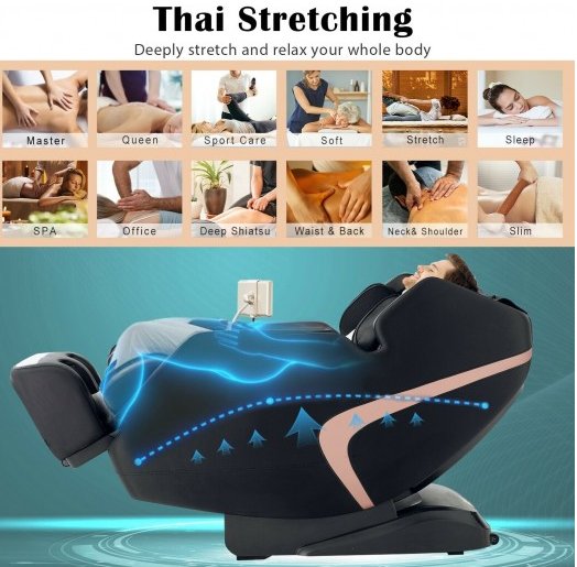 Demo unit-COSTWAY - JL10013WL- 3D SL-Track Full Body Zero Gravity Massage Chair with Thai Stretch