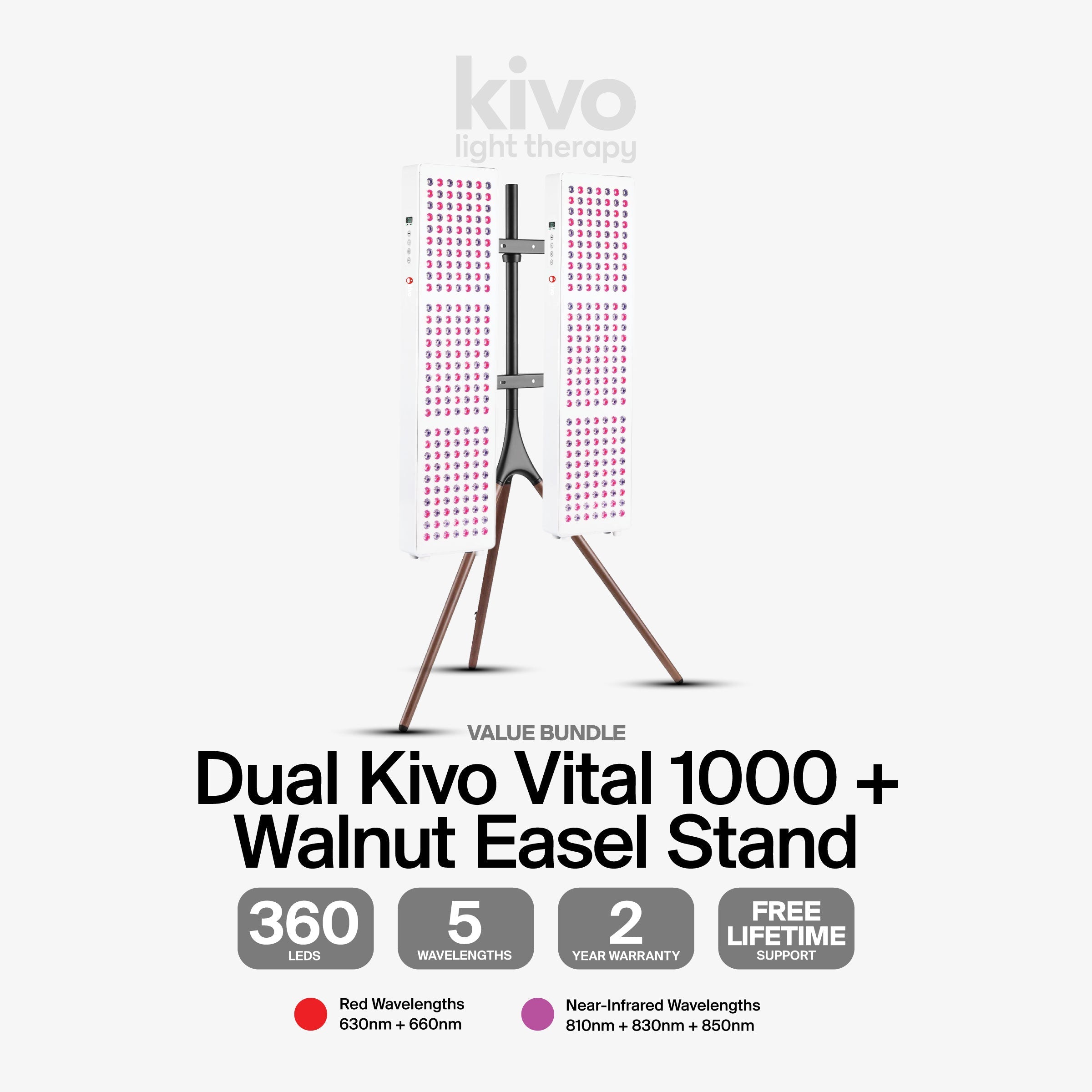 Kivo Vital 1000 Bundle: 2 x Vital 1000 & Easel Stand