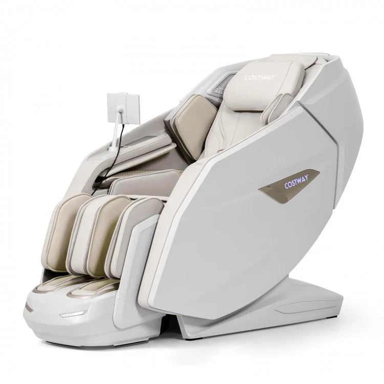 Holiday Sale-2025 Model-Costway- Kenzo-Premium 4D+3D Dual Roller System Hybrid Flex Track Zero Gravity Full Body Massage Chair w/ Heart Rate Monitor,Fragrance Therapy, Waist & Calf Heater, Calves & Foot Rollers, Thai Stretch, Voice Control