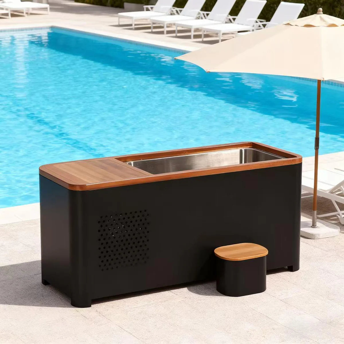 Black   Rectangular   Ice   Tub