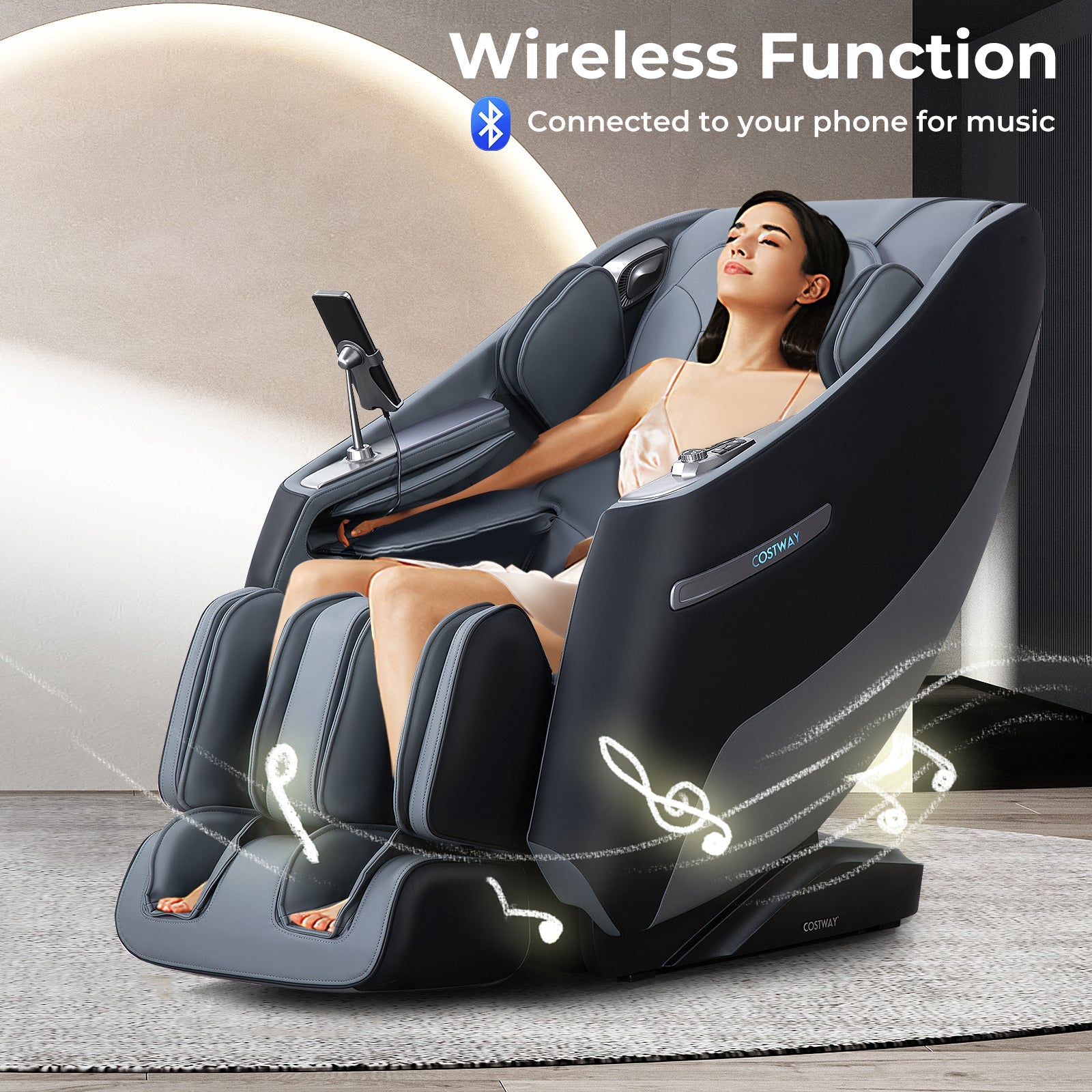 Mega Sale-Costway-2024 Model-Premium 3 Level Zero Gravity Full SL Track, Massage Chair With Heat-JL10029WL