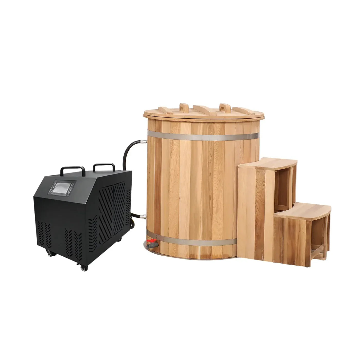 Round Red Cedar Cold Plunge Tub