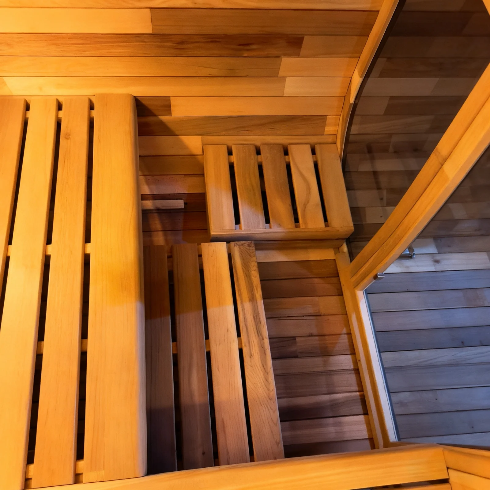 New 4-6person Black Square Premium Patchwork Red Cedar Outdoor Sauna