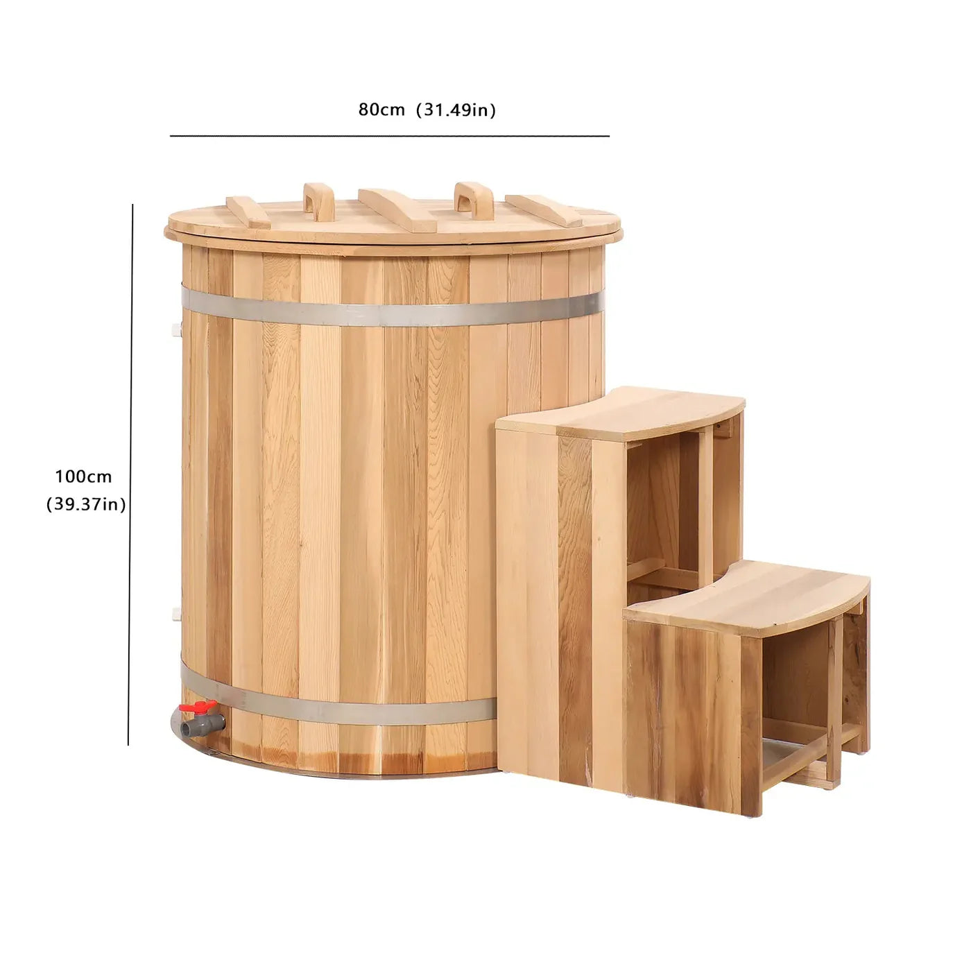 Round Red Cedar Cold Plunge Tub