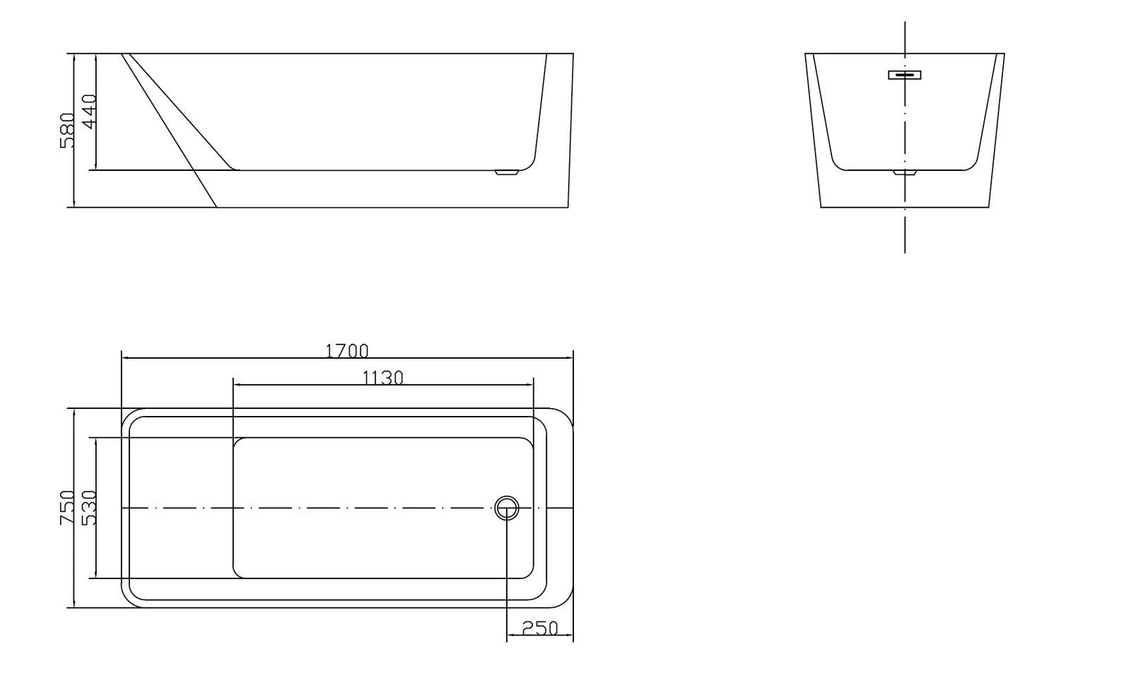 Rectangular Cold Plunge Tub Soaking Bathtub Acrylic Freestanding Ice Bath Tub