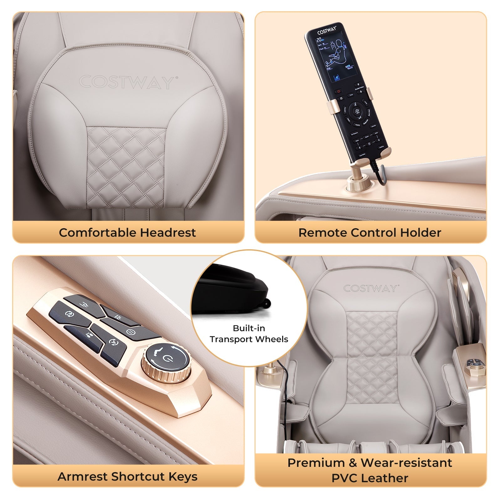 Mega Sale-Costway-2024 Model-Premium 3 Level Zero Gravity Full SL Track, Massage Chair With Heat-JL10029WL