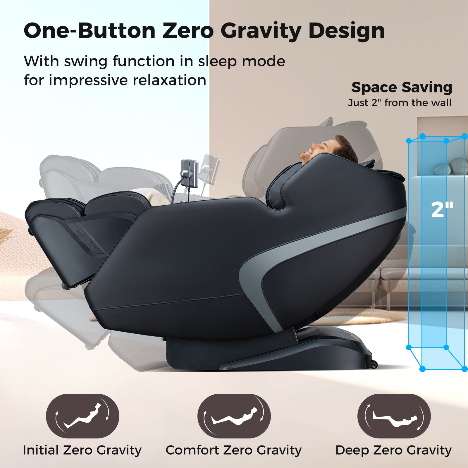PREORDER-Mega Sale-Costway-4D SL-Track Full Body Massage Chair w/ Zero-Gravity Design, Heated Shawl, Neck & Back & Feet Heater, Calf & Foot Rollers,Magic Calf Rollers, Voice Control, Yoga Stretching, Smart Body Scanning, Touch Screen, Blue-tooth Speaker