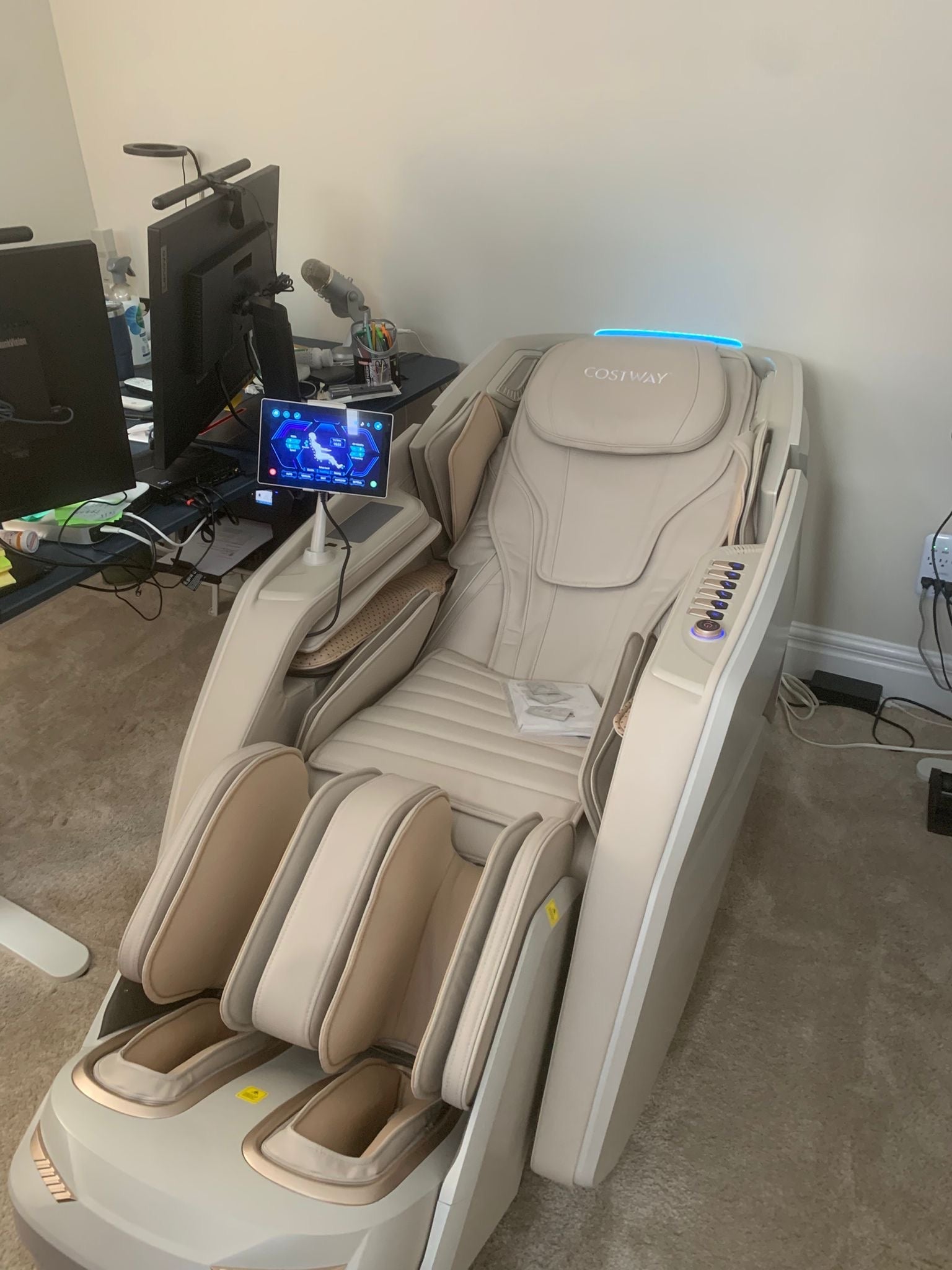 Holiday Sale-2025 Model-Costway- Kenzo-Premium 4D+3D Dual Roller System Hybrid Flex Track Zero Gravity Full Body Massage Chair w/ Heart Rate Monitor,Fragrance Therapy, Waist & Calf Heater, Calves & Foot Rollers, Thai Stretch, Voice Control