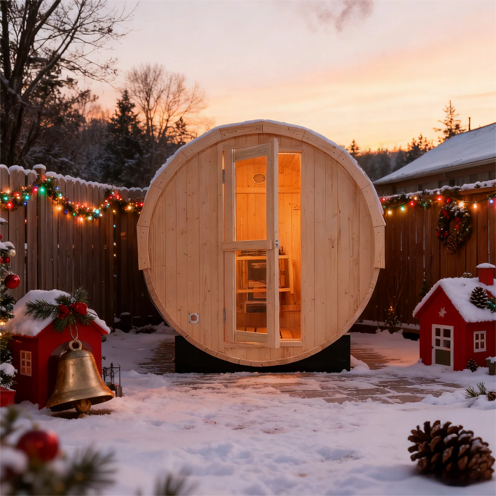 2-4 Person Outdoor Barrel Sauna