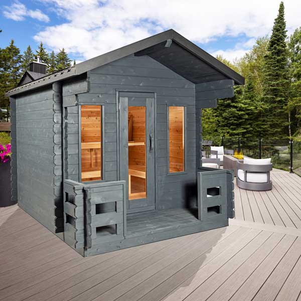 CT Georgian Cabin Sauna  Kit with Porch