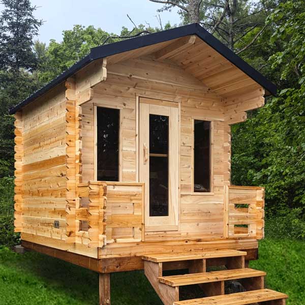 CT Georgian Cabin Sauna  Kit with Porch