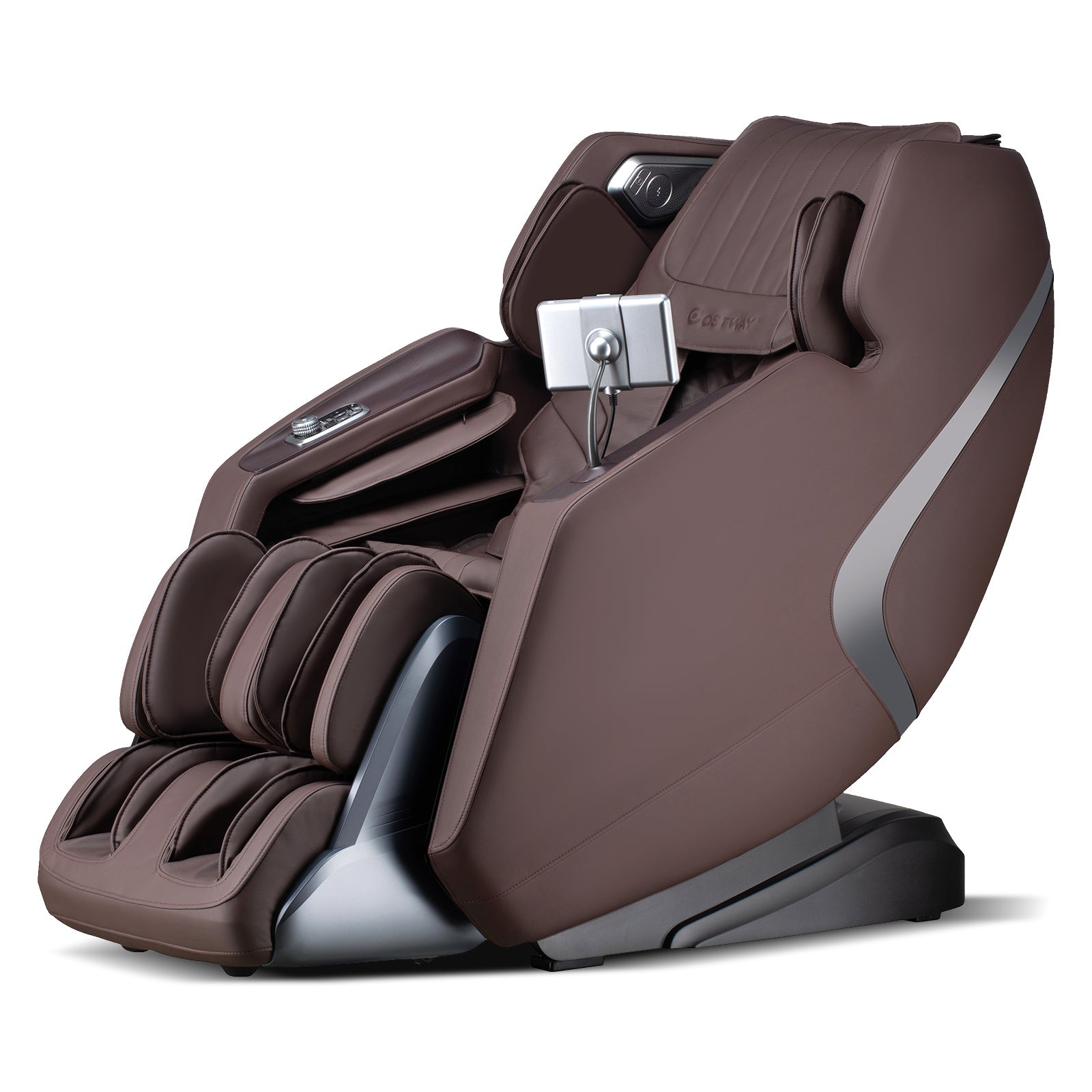 PREORDER-Mega Sale-Costway-4D SL-Track Full Body Massage Chair w/ Zero-Gravity Design, Heated Shawl, Neck & Back & Feet Heater, Calf & Foot Rollers,Magic Calf Rollers, Voice Control, Yoga Stretching, Smart Body Scanning, Touch Screen, Blue-tooth Speaker