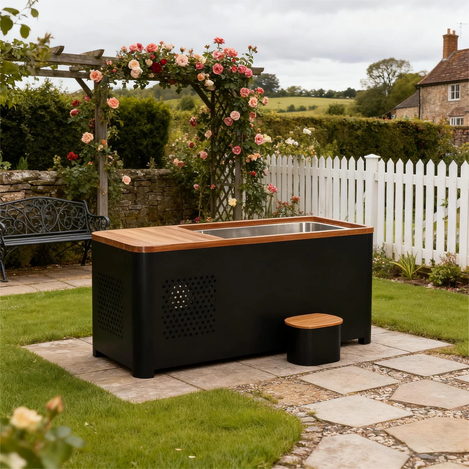 Black   Rectangular   Ice   Tub