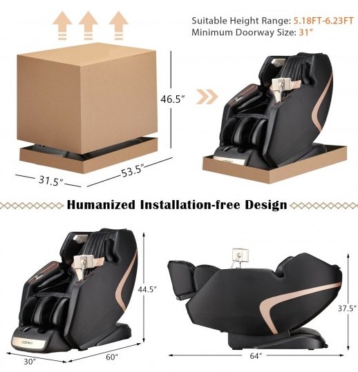 Demo unit-COSTWAY - JL10013WL- 3D SL-Track Full Body Zero Gravity Massage Chair with Thai Stretch