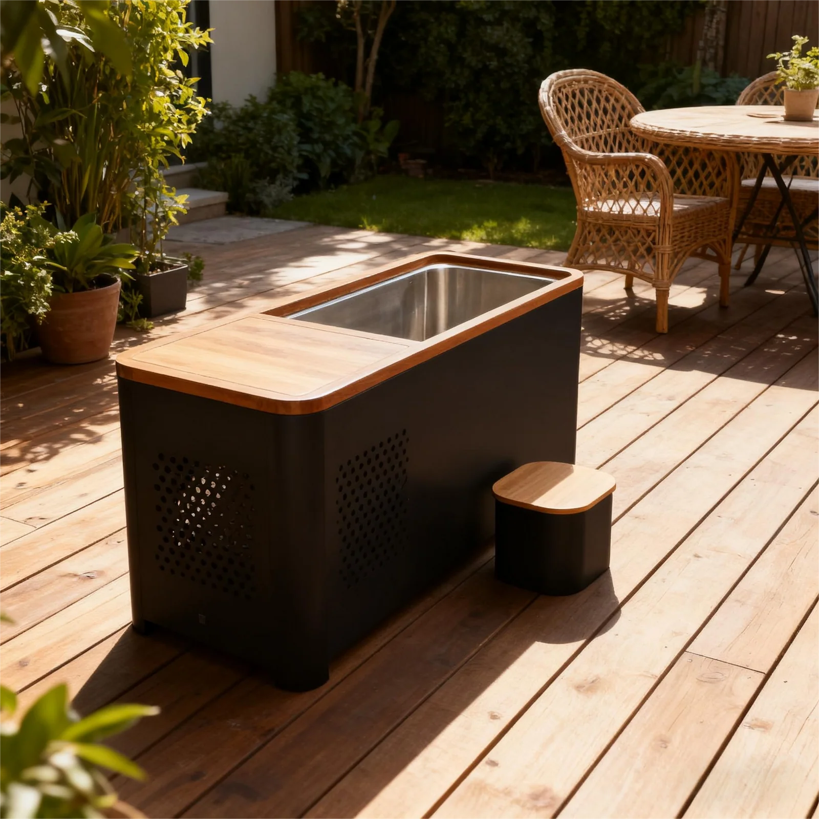 Black   Rectangular   Ice   Tub